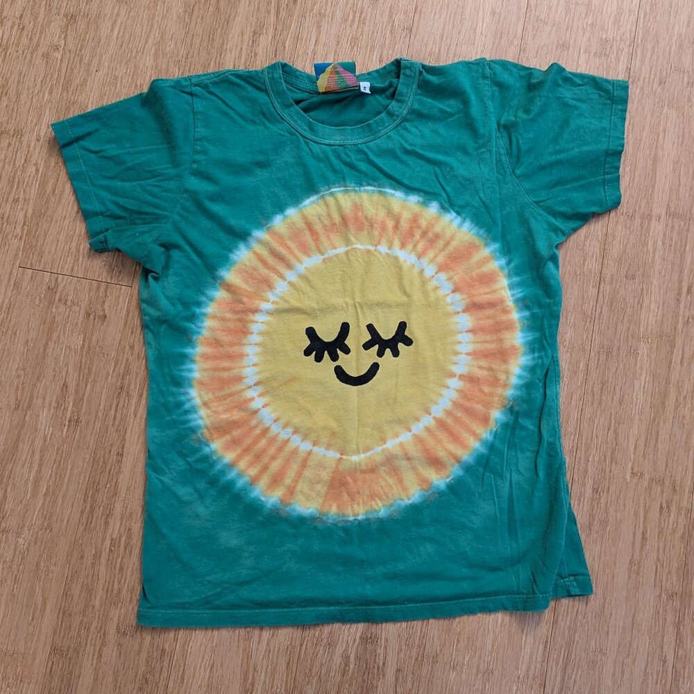 Big Bud Press BBP Sun Face Tie Dye Tee Green Size S Unisex